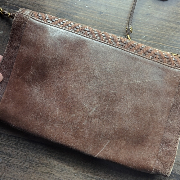 Elliott Lucca Brown Genuine Leather Crossbody Strap Purse - Picture 8 of 10